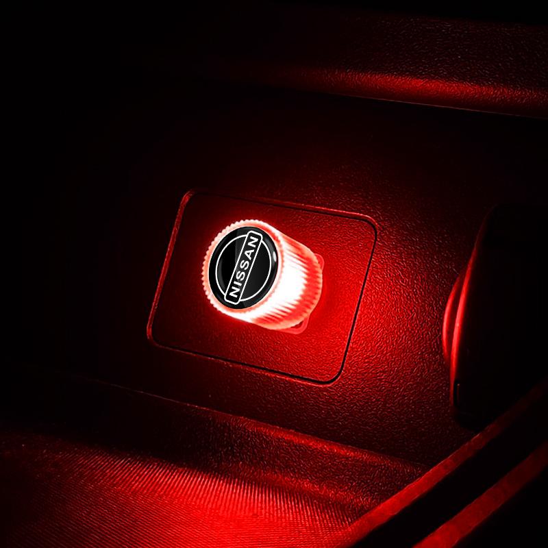 

1 шт. USB Автомобильный светодиодный свет Автомобильный свет для создания атмосферы в салоне Стайлинг эмблемы автомобиля Для Nissan Nismo Qashqai j11 j10 Juke X Trail t32 Tiida Leaf