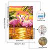 Diamond Painting Set DIY 5D Full Diamond Pink Flamingo Sunset Art Crafts for Home Wall Decoration