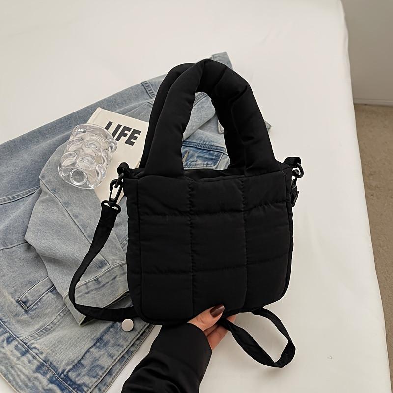 Borsa a tracolla trapuntata in nylon Autunno Inverno Monocolore Borsa a spalla con fodera in poliestere Chiusura con cerniera Pulitura professionale a secco