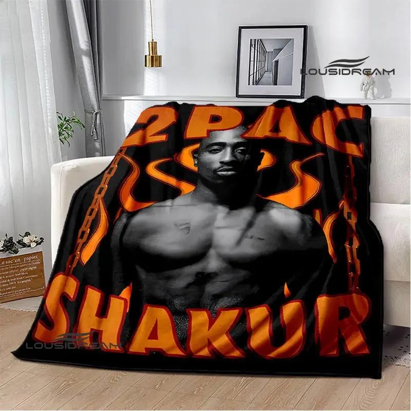 2PAC Hip -hop Singer Fashion Printed Blanket Warm Bed Blanket Soft and Comfortable Blanket Home Travel Blanket Birthday Gift