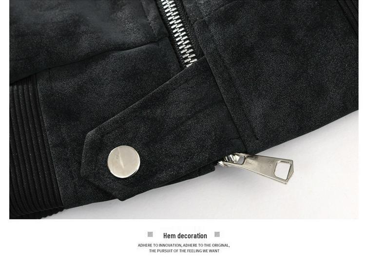 Men's American Retro Motorcycle PU Leather Jacket - Autumn/Winter Trendy, Handsome, Loose Casual Flight Style