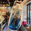 1.5/2 Liter Water Bottle Portable Plastic Sports Bottle With Straw Strap Large Tumbler Gym Travel Juice Drinking Bottle BPA Free