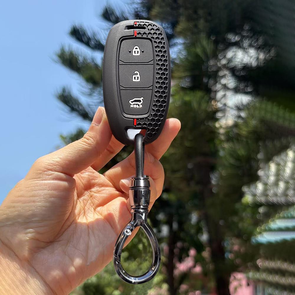 Key Case Cover For Hyundai Creta I20 I30 IX35 IX25 Elantra Grandeur Accent Solaris Sonata Palisade Kona Keychain