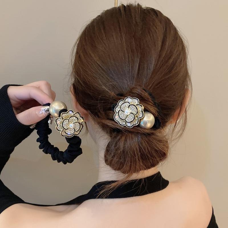 White/Black Hair Accessories, Elegant Camellia Fabric Hair Bands And Hair Accessories