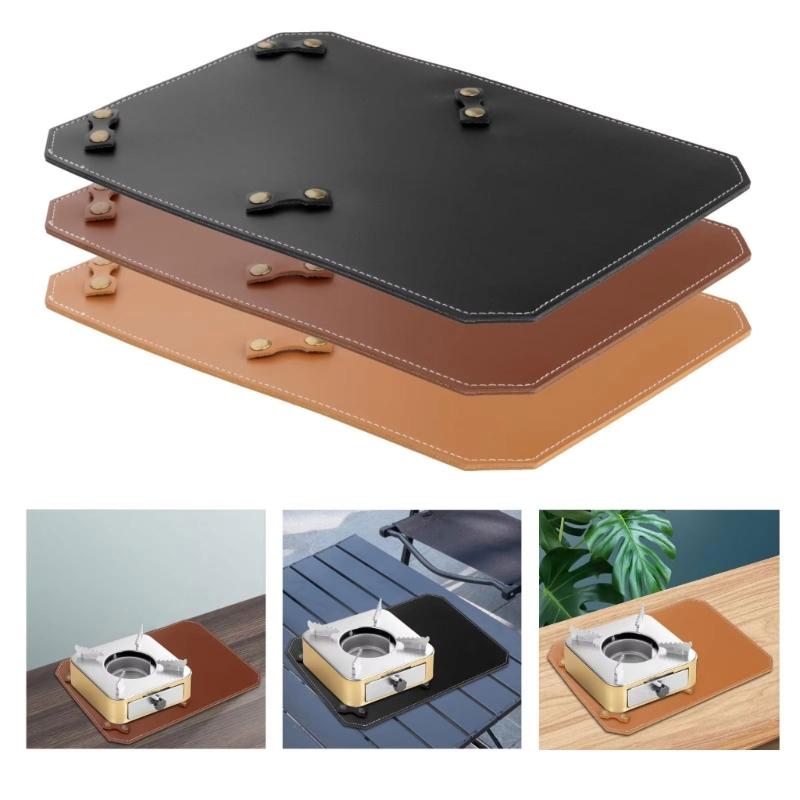 Antiskid Stove Pad Durability Leather Mats Stove Base Hiking Stove Equipment for Camping and Picnics