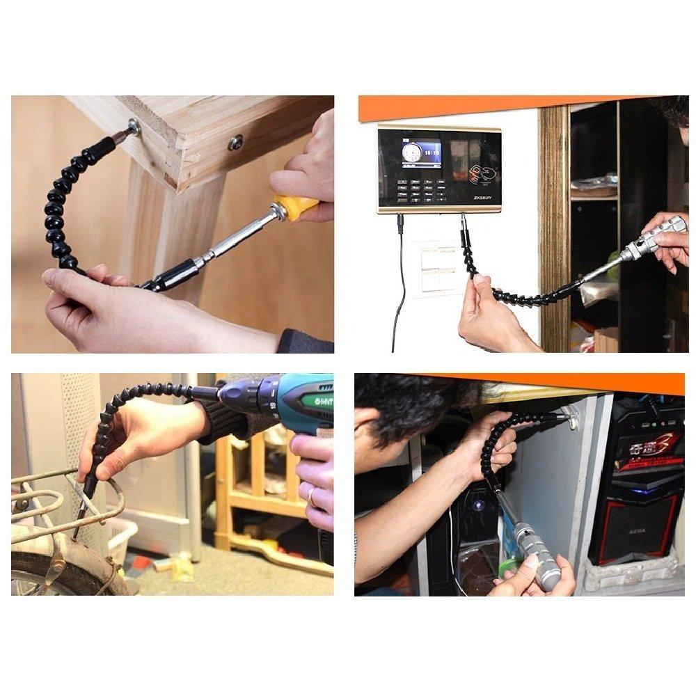 Biți de găurit cu ax hexagonal flexibil, 295 mm, extensie, suport pentru biți cu ax de acționare magnetic, accesoriu pentru scule electrice de găurit