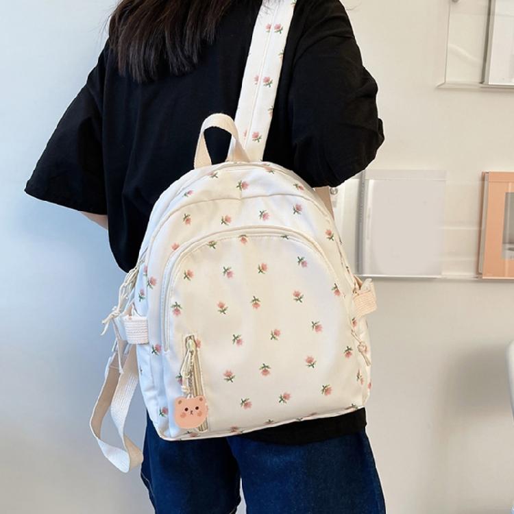 Students School Backpack Flower Print Backpack Travel Rucksack Korean Styles Daypacks Girls Travel Backpack