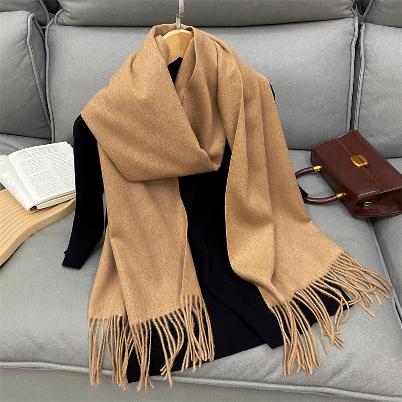 Fashion Solid Color  Women Scarf Winter Hijabs Tessale Tassels Long Lady Shawls Cashmere Like Pashmina Hijabs Scarves Wraps
