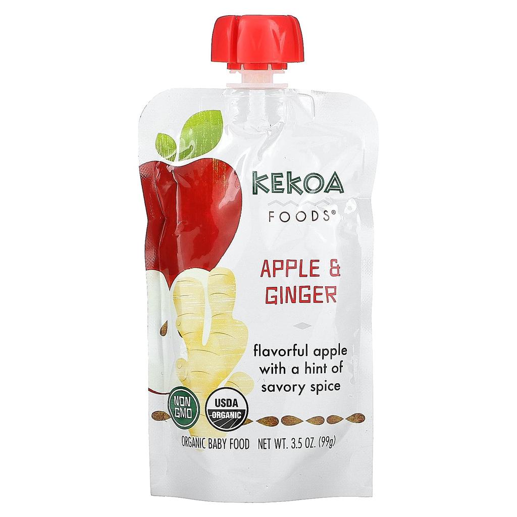 Kekoa, Organic Baby Food, Apple & Ginger, 3.5 oz (99 g)
