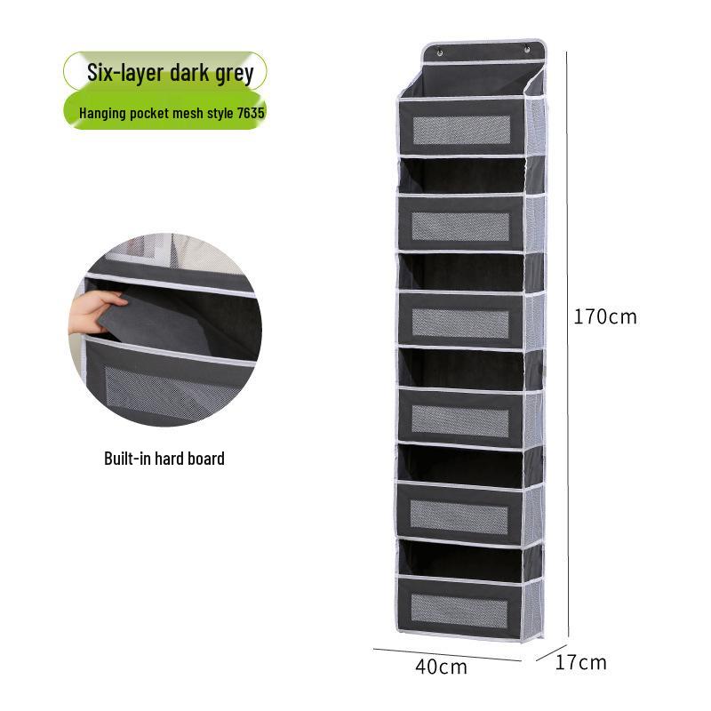 Wall-Mounted Fabric Hanging Organizer with Pockets - Essential Over-the-Door Storage for Dorms and Homes