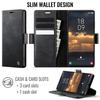 For Samsung Galaxy S25 Ultra Case CASEME 033 Series RFID Blocking Wallet Stand Calf Texture Leather Phone Cover