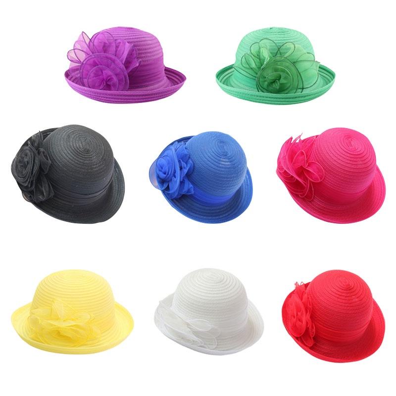 Classic Womens Derby Tea Party Organza Bowler Sun Hat With Vintage Flair