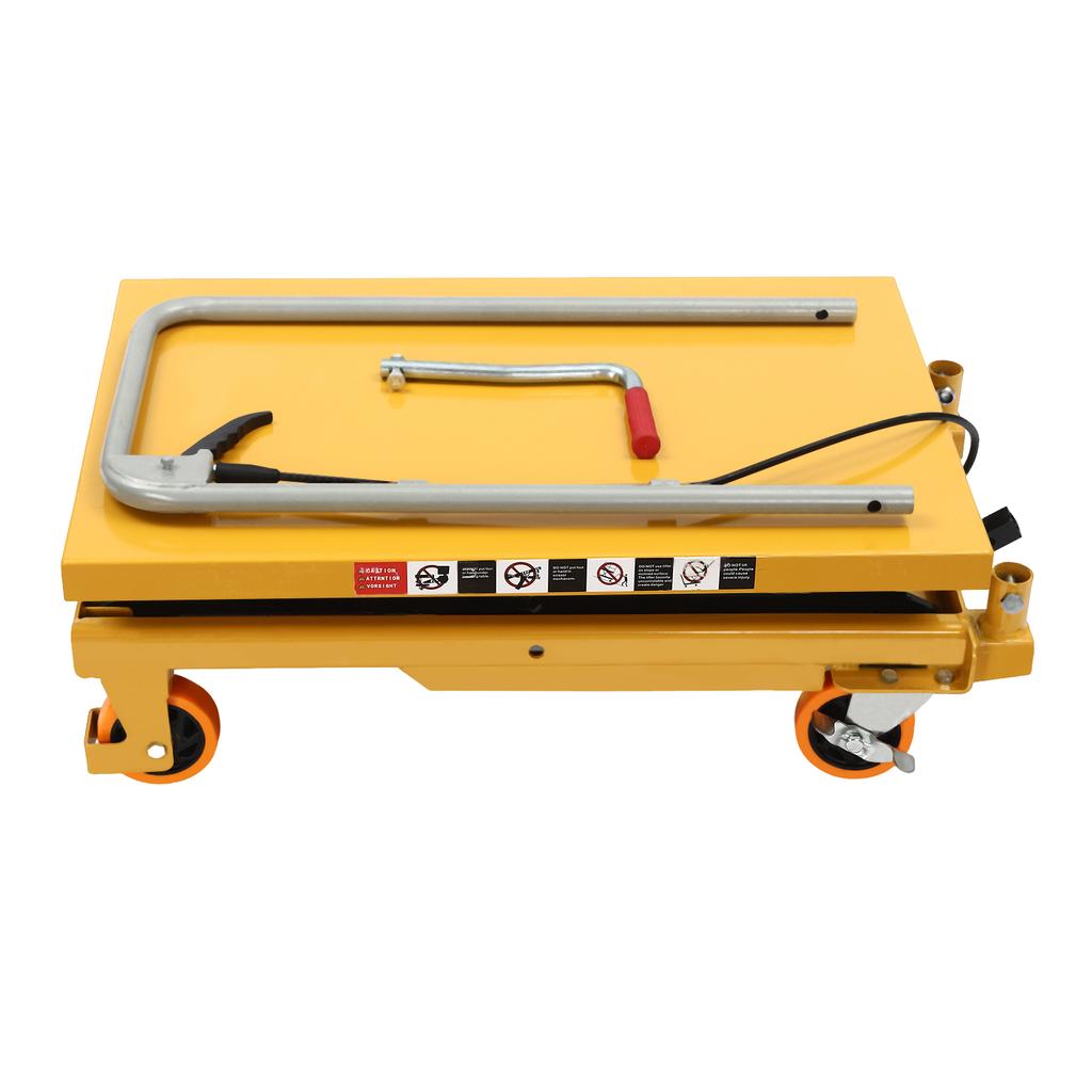 Hydraulic Lift Table Cart, 770lbs 51" Lifting Height with 4 Wheels And Non-Slip Pad, for Material Handling and Transportation