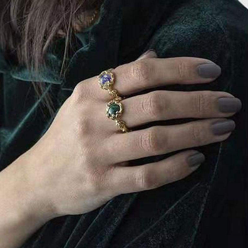 Purple Ivy Elegant Grape Ring In Vintage Style With Adjustable Open Design Women For