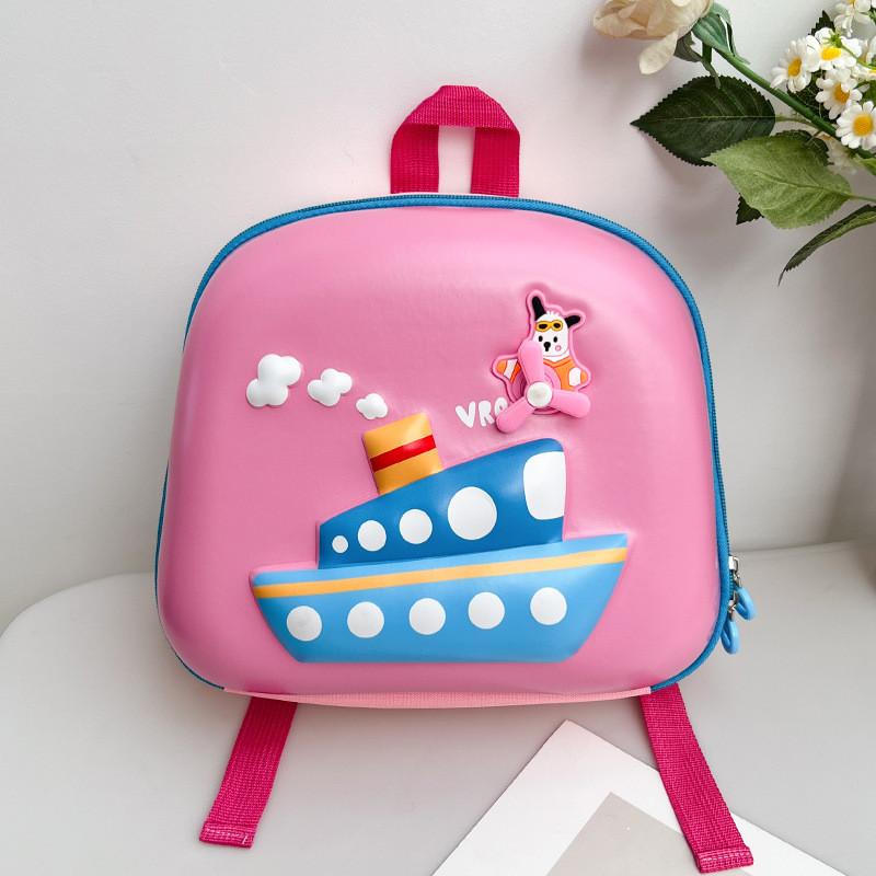 Trendy Nylon Cartoon Ship School Backpack For Boys And Girls Cute And Functional