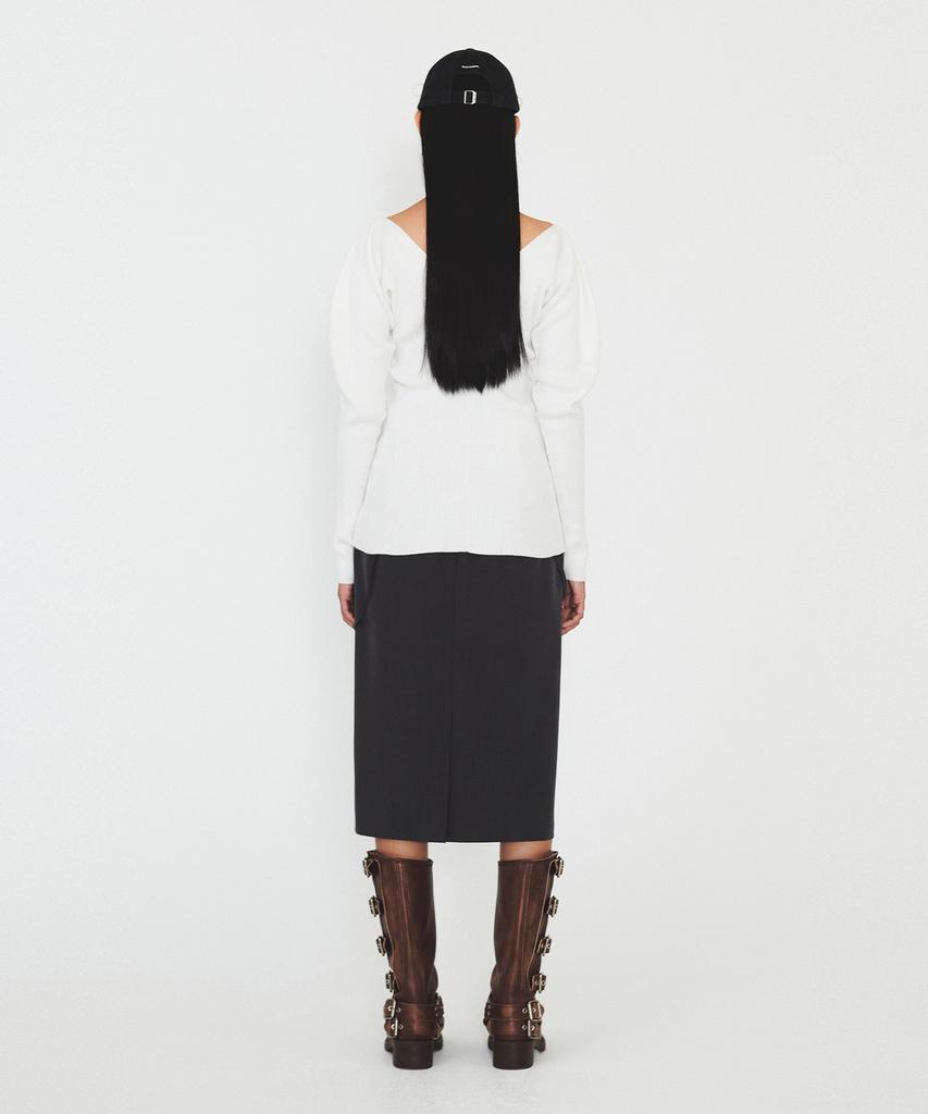 Daiaegeuneol V Neck Silhouette Cardigan (Ivory)