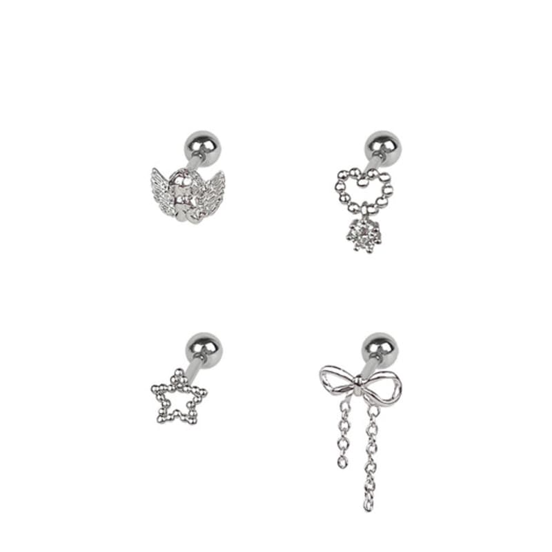 

VVV [SET] Drop Ribbon Angel Star Piercing Silver