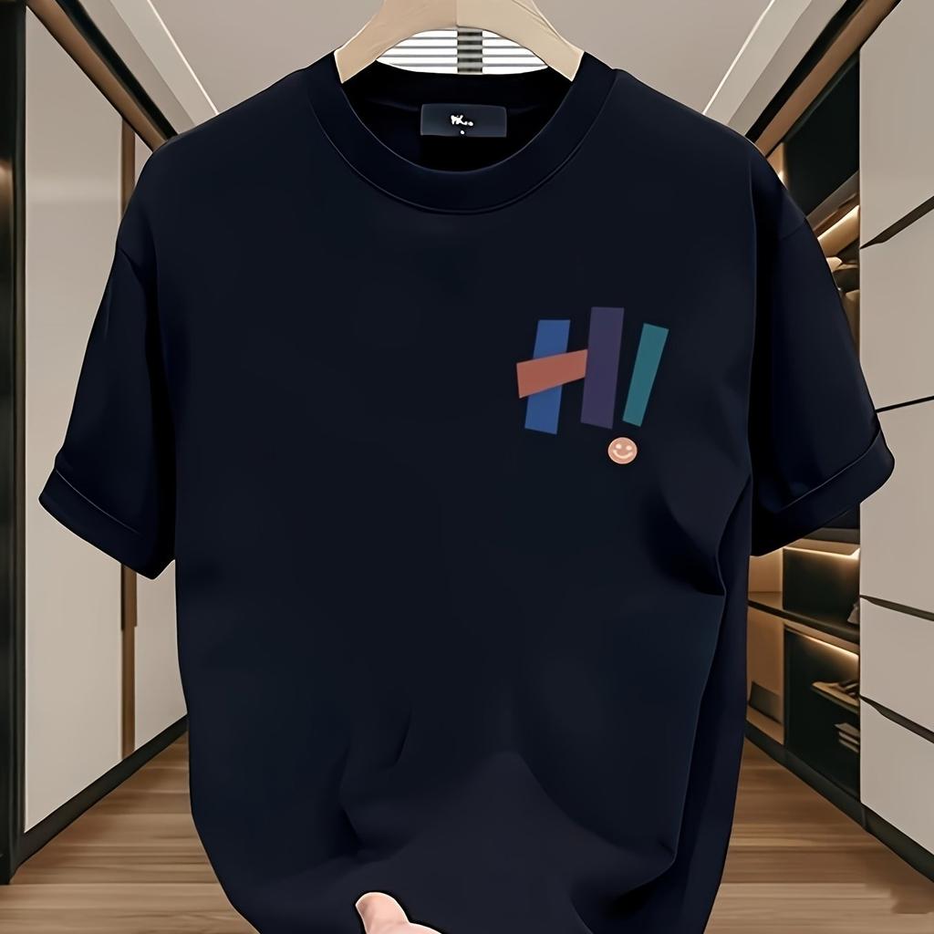 Men T-shirt Fitted Round Neck T-shirt Minimalist Casual Everyday Shirt Street Style Urban Clothing