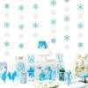 Snowflake-Snow Teal-Silver Christmas Party-Decorations Garland - 6pcs Winter Wonderland Girl Frozen Birthday Hanging Decoration Streamers Banner,