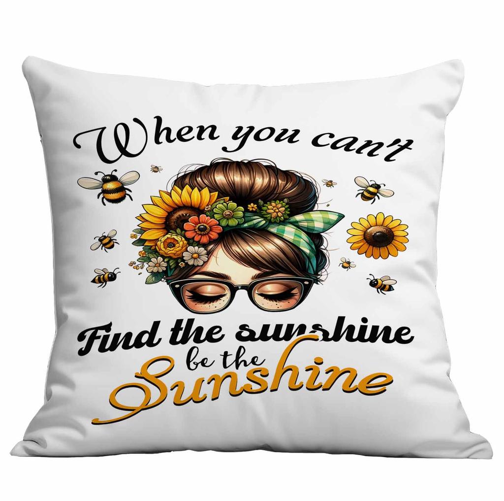Retro Sunflower Sun Pillow Case Home Sofa Cushion Pillow Case