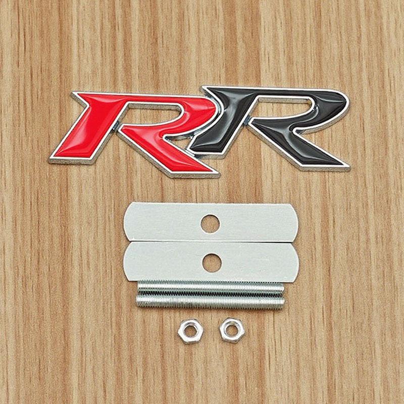 3d Metal Letters RR Logo Car Rear Trunk Sticker Front Grille Badge Emblem for Civic Mugen Accord Crv City Hrv Accessories