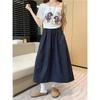Plus Size Pear-Shaped High-Waisted White A-Line Skirt - Tummy Concealing & Slimming for Summer