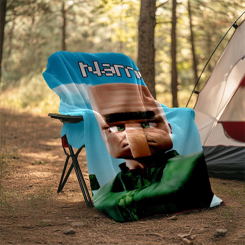 Personalized Custom Name Blanket - Minecraft Print Design,Blanket for Sofa,Bed,Travel,Camping - Soft and Warm, Great Gift
