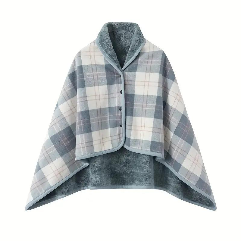 2026 New Warm Shawl, Cold-Proof Cover Blanket, Thickened Plaid Postpartum Cover Blanket, Nap Blanket, Multi-Functional Blanket