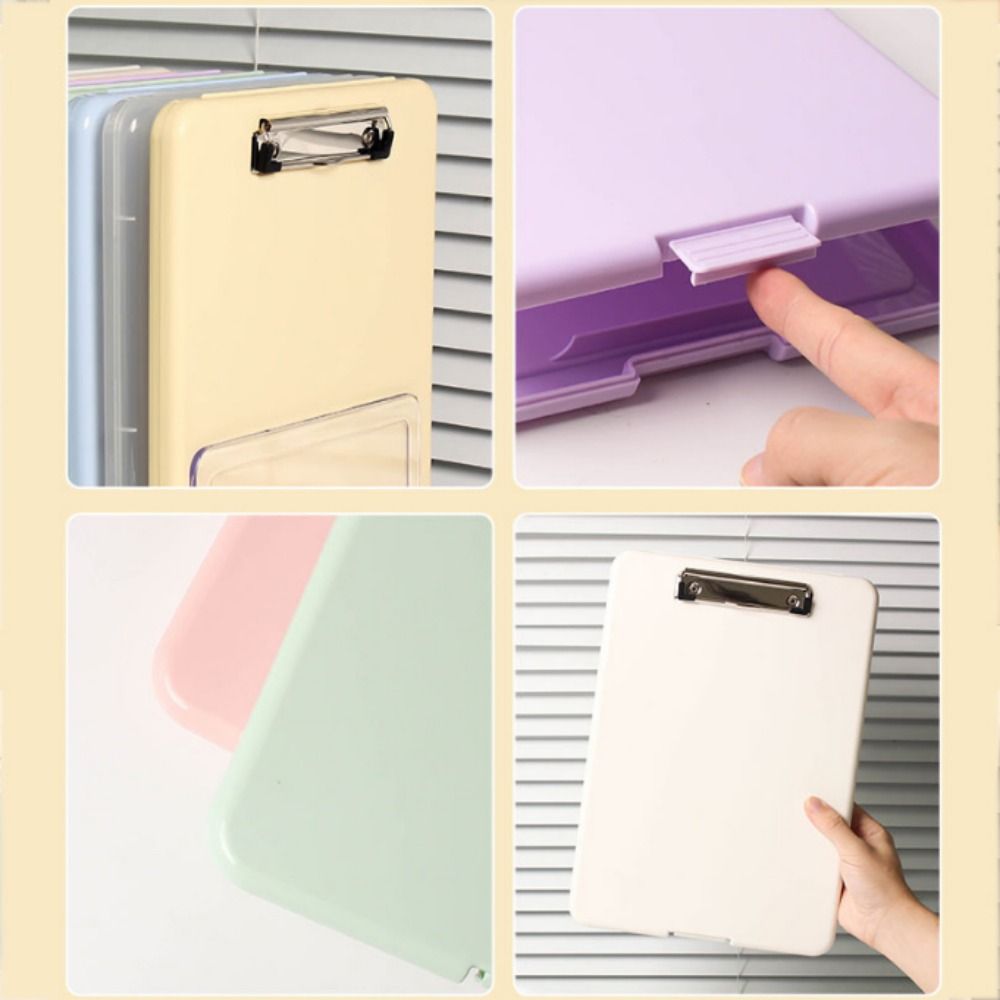 Candy Color A4 File Folder Plastic Test Paper Storage Box Multi-functional File Storage Box  Home
