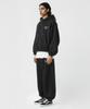 PRINOAR [Fleece Line Option] Statement String Single-Pleat Wide Pants - Black