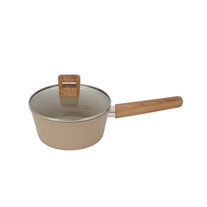 Nonstick Stone-Coated Aluminum Cookware Set Induction Stove - 4-Piece Frying Pan Milk Pot Soup With Glass Lid