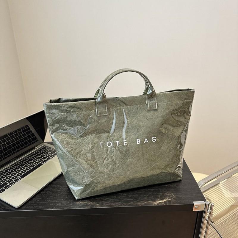 

Fashionable Retro DuPont Paper Bag Women 2026 New Large-capacity Kraft Portable Tote one size темно-зеленого