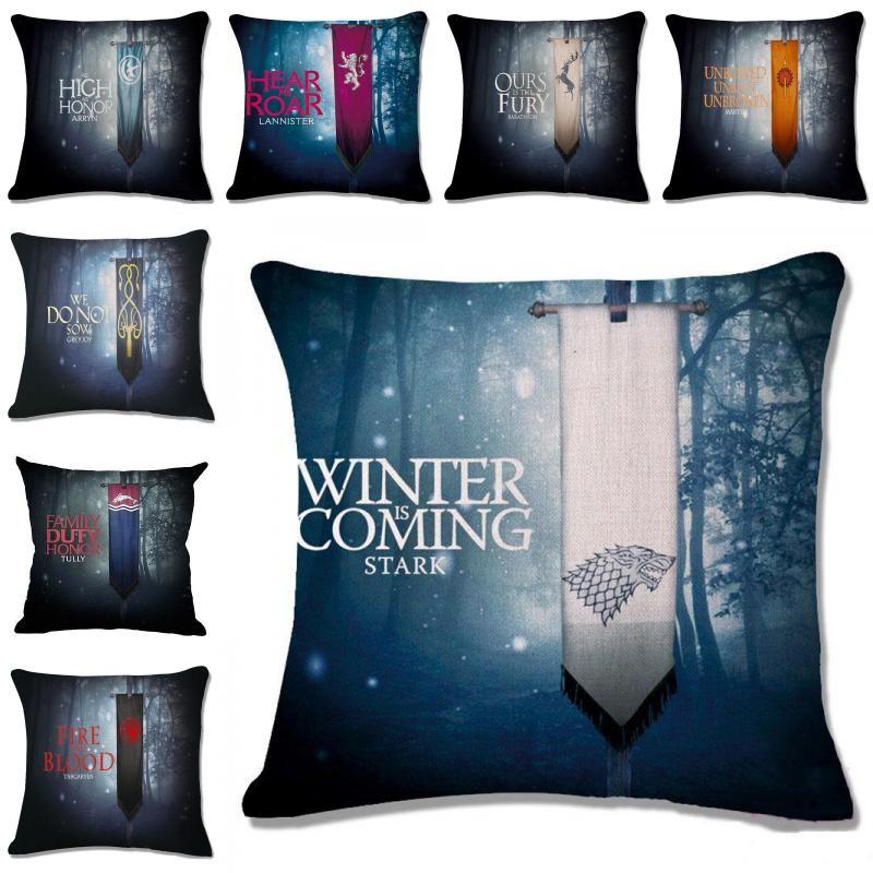 Game Of Thrones Inspired Decorative Throw Pillow Cover Featuring Unique Family Crests For Stylish Living Room Decor