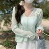 Summer Ice Silk Sun Protection Knit Cardigan Slimming Versatile Bow Thin Shawl Cover Up Spring Women Wear