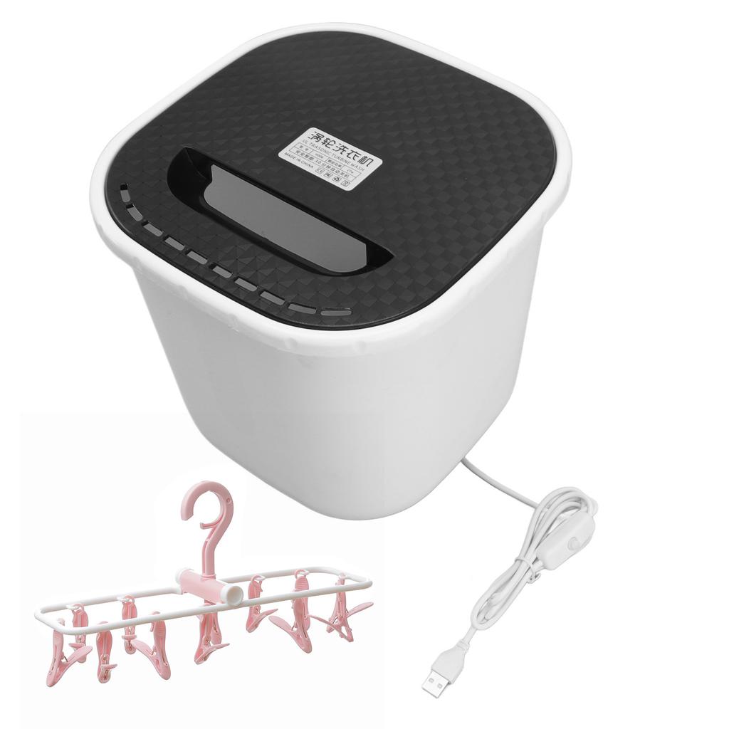 Portable Washing Machine USB Powered Mini Turbo Washing Machine with Clothes Drying Rack 6L