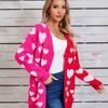 2025 Herbst Neuheit Splicing Strick Valentinstag Tasche Langer Cardigan Liebe Pullover