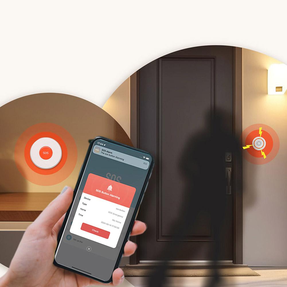 Zigbee Кнопка экстренного вызова SOS Уведомление в приложении Беспроводная кнопка паники Сигнализация Экстренная помощь в один клик Кнопка экстренной сигнализации CHINA