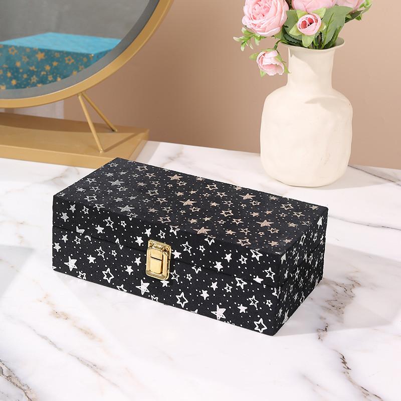 Desktop Wooden Storage Box With Cover For Dustproof Living Room Organizer Office