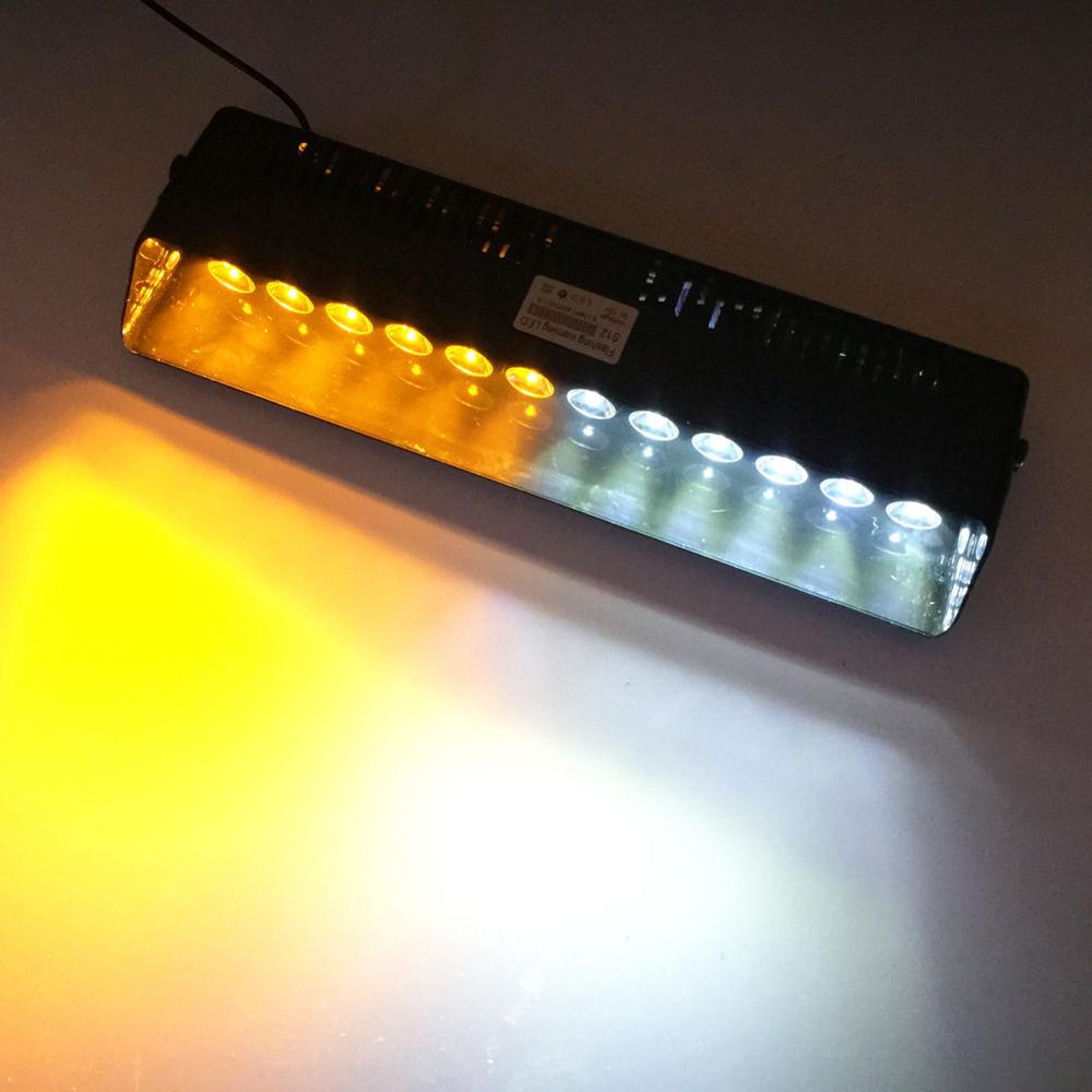 Polizeiwarnleuchte Auto LED Blinksignalleuchte Windschutzscheiben-Blitzlicht Auto LKW Notlicht 12LEDs 16 Blinkmodi 12V