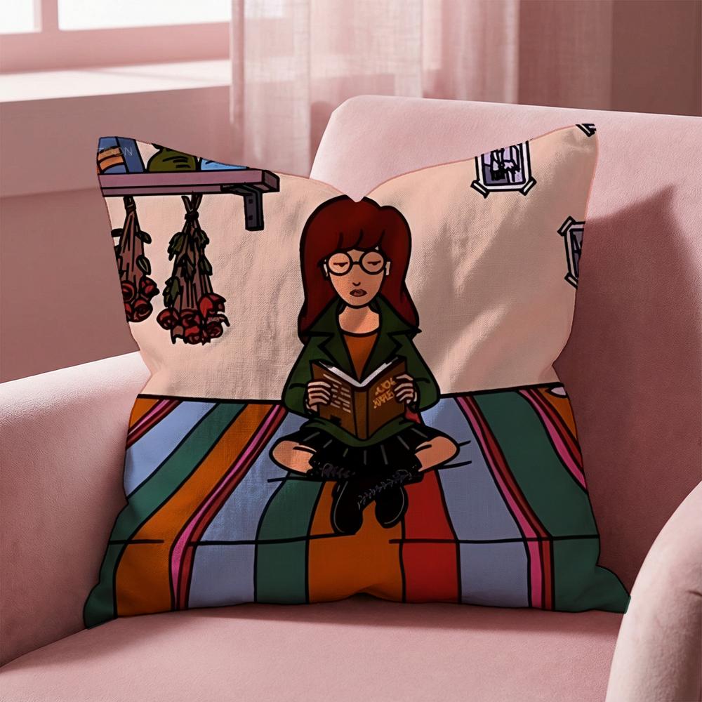 Cartoon D-Daria Cool Cushion Cover Multi-Scene Pillow Cover for Home & Car - Reversible, Soft & Durable for Daily Use