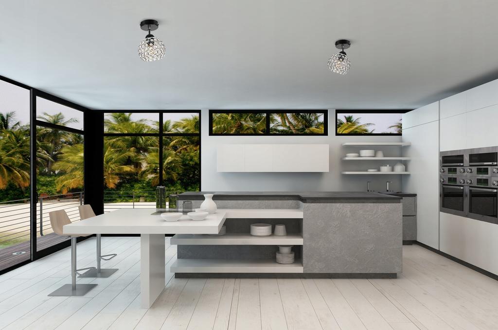 LOFT CEILING LAMP, CRYSTAL BALL, CHROME, LED