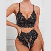 2Pcs/Set Perspective Underwear Set High Waist Charming Lace Design Sexy Bra Panty for Valentine Day