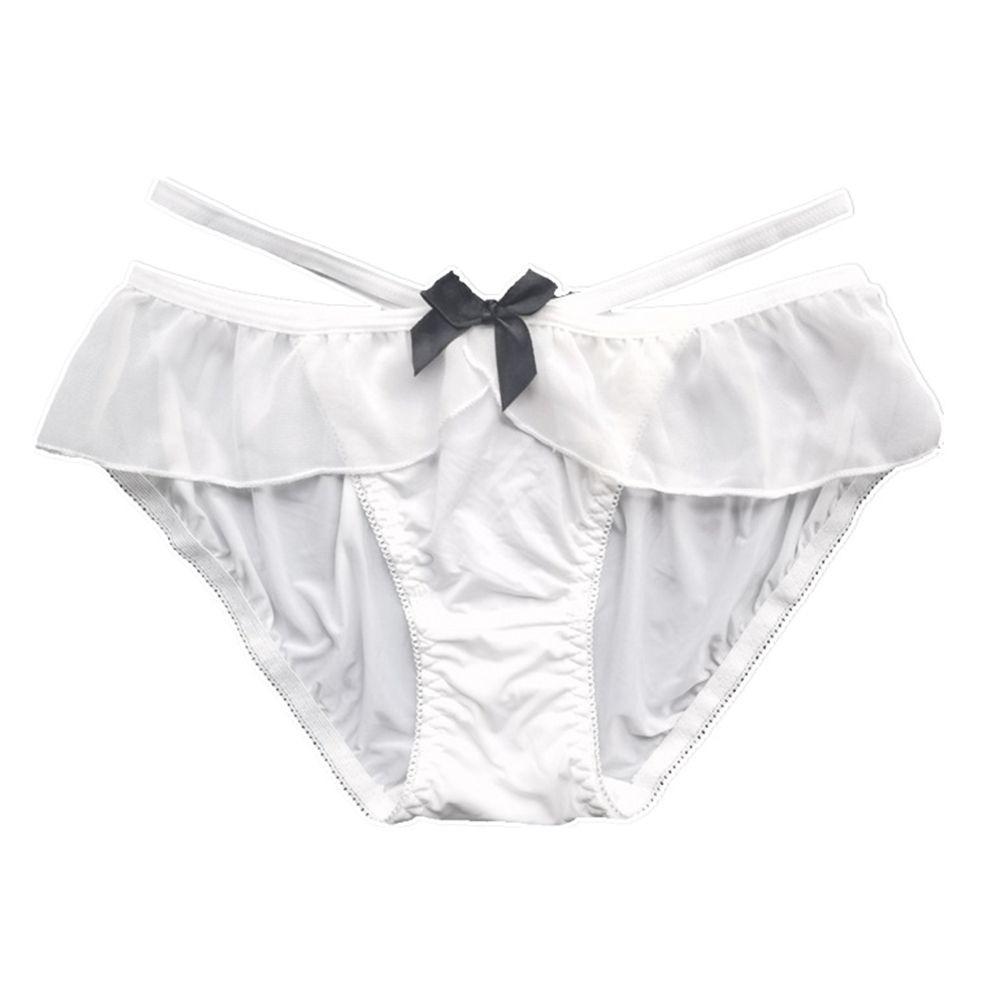 Solid Colors Girls Fitness Bow Ice Silk Low-Rise Thong Female Lingerie Underwear Lolita Panties