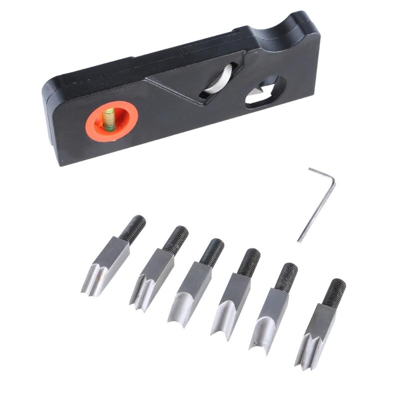 Wood Chamfer Plane With 7 Cutter Heads, Hand Planer Accessories For Quick Edges Trimming And Corner Shaping In Woodcraft