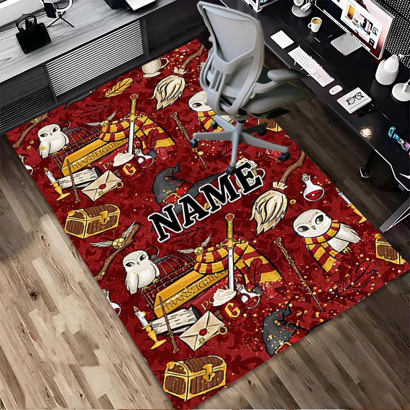 Custom Name Harry Potter Living Room Non-Slip Area Rug Soft Carpet for Bedroom Kids Playroom Sofa Office Home Decor Doormat
