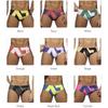 Stylish Men's Nylon Swim Briefs with Sexy Lace-up Print Design