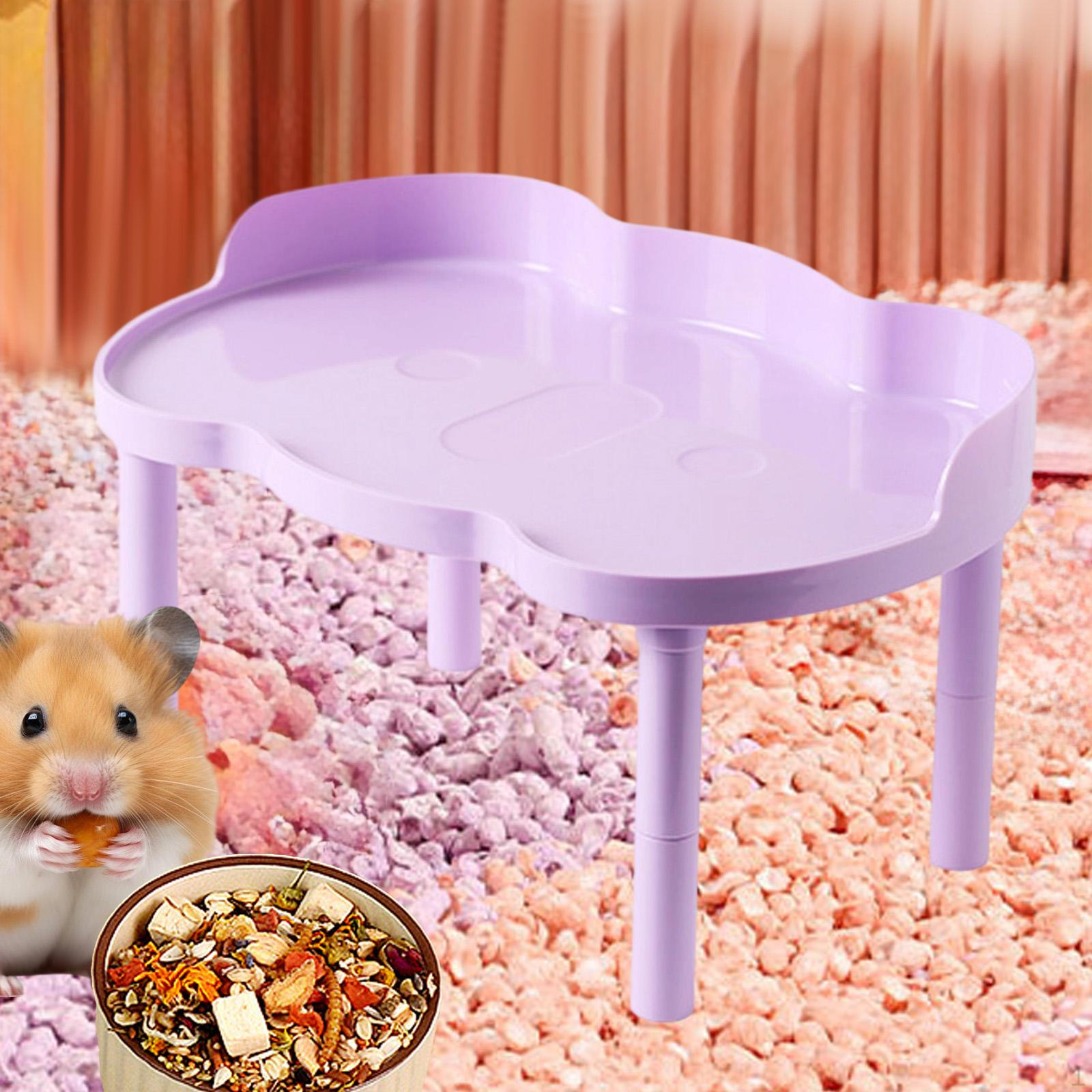 

Hamster Adjustable Height Sturdy Stable Small Animals Platform for Exercise Wheel Food Bowl Water білий