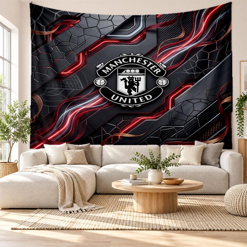 Manchester United Wall Tapestry, Soft Fabric Wall Hanging, Decorative Backdrop For Bedroom Home Wall Art