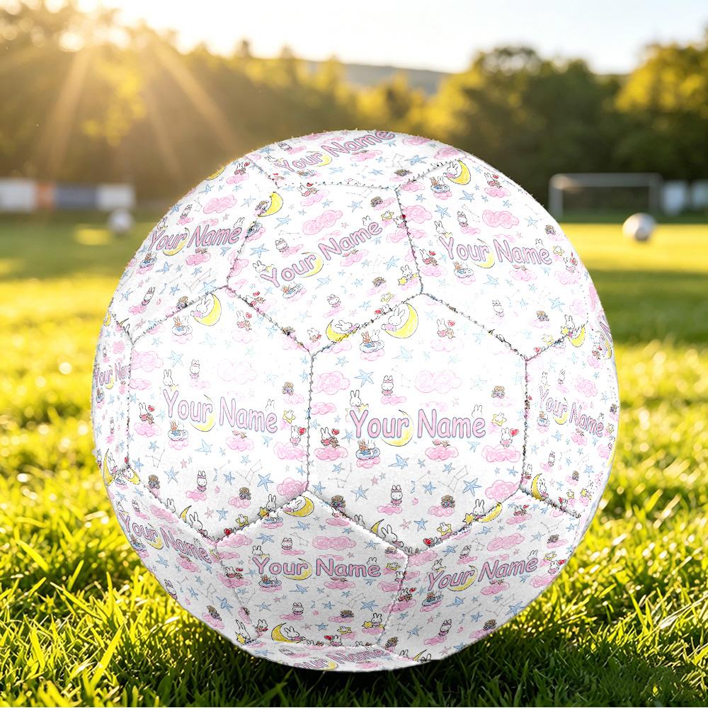 Custom Name Text Size 5 Football,Miffy Standard Training Soccer Ball