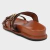 Fashion Metal Buckle Soft Leather Women Roman Shoes Thick Bottom Women Summer Slippers Leisure Comfort Non-slip Women Beach Flat Sandals
